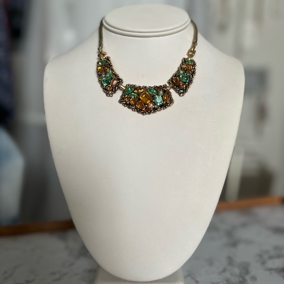 🥂SOLD🥂Vintage Crystal Barclay Signed Necklace, Gold-Tone Emerald Amber, 15” - Picture 13 of 13